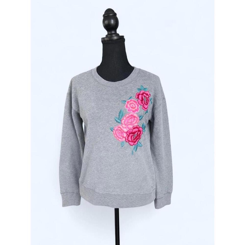 🌸 Vintage Y2K Hollister Embroidered Rose Crewneck Sweatshirt 🌸 Size Small